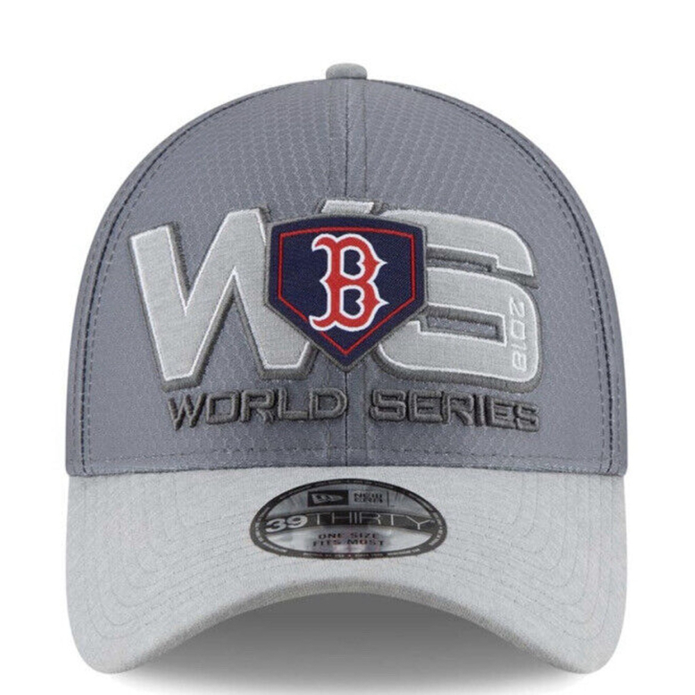Boston Red Sox New Era 2018 World Series Champions 39Thirty Hat Gray Wicks NEW - Picture 2 of 4